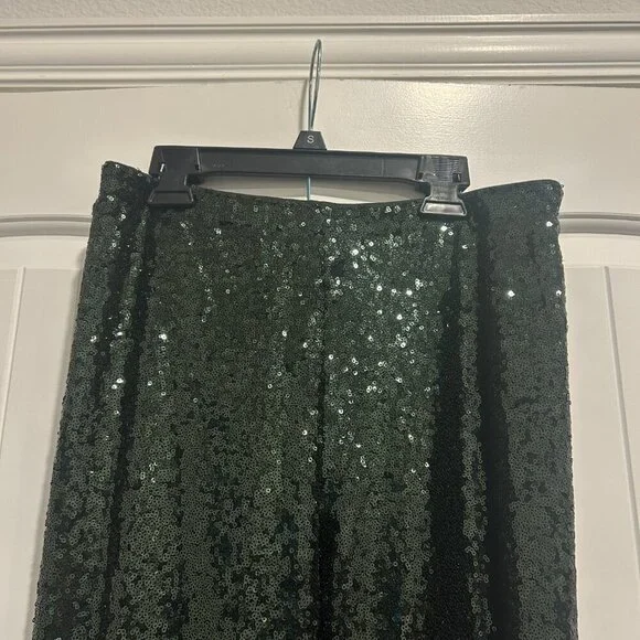 Gianni Bini Green Sequin Leggings Women’s Size M - Picture 2 of 9
